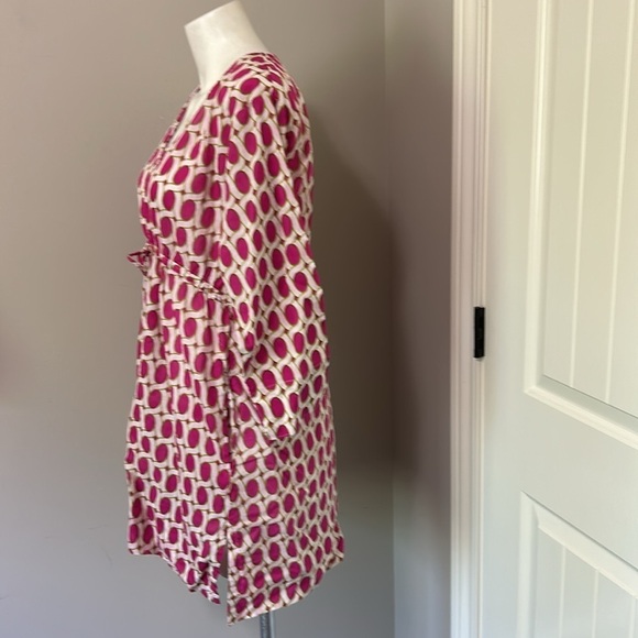 Gretchen Scott Designs Tunic Swim Coverup Dress Pink White Green Sz M - Picture 5 of 12
